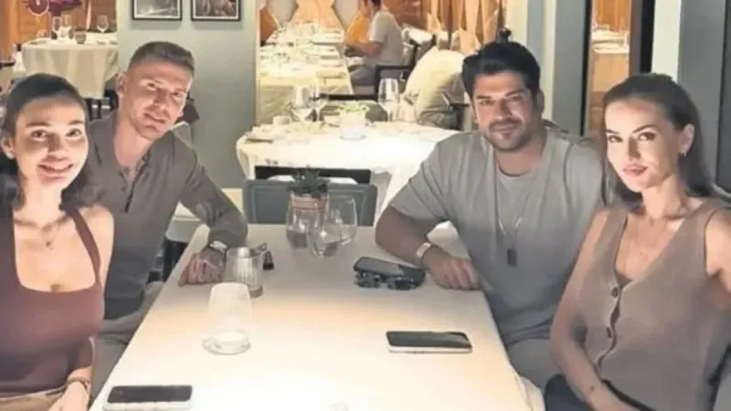 Burak Özçivit ile Fahriye Evcen Fenerbahçeli futbolcuyla bir araya geldi