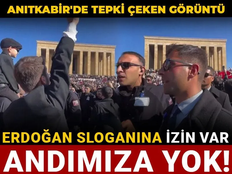 Erdoğan sloganına izin var Andımız'a yok!