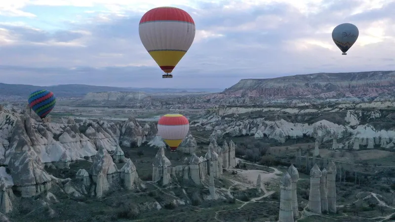 Kapadokya'da balon turları bayramda rekor kırdı