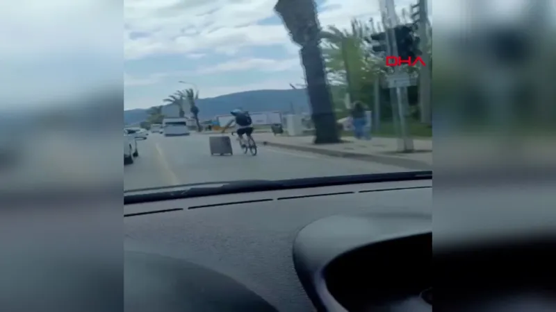 Fethiye'de Bisikletli Sürücü Şaşkınlık Yarattı! Görenler İnanmadı
